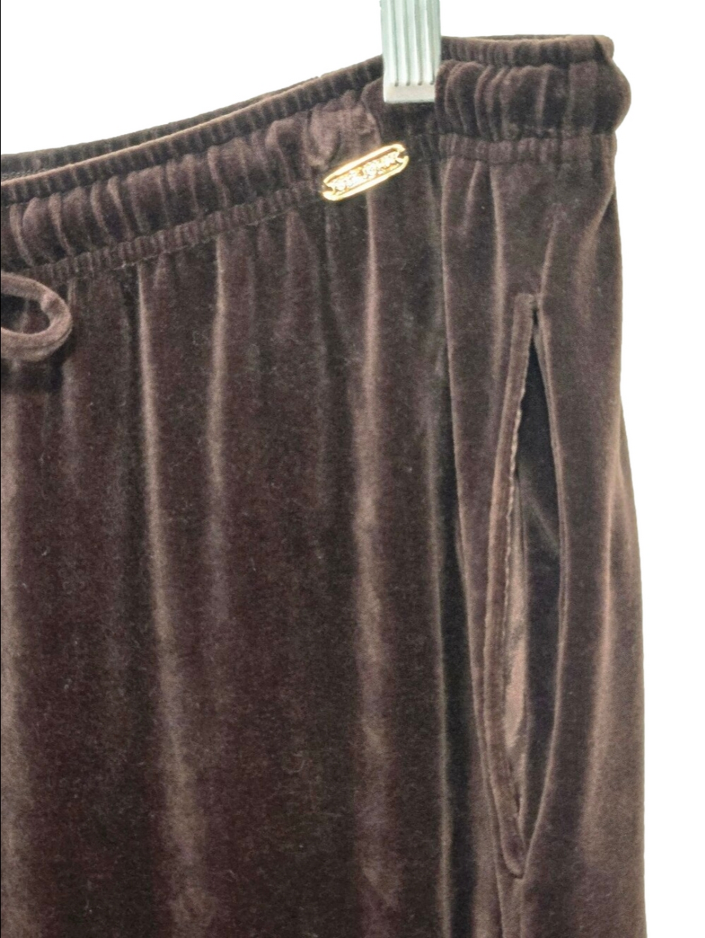 St. John Sport Brown Velour Y2K Wide-Leg Sweatpants, Size XL ~ EUC - Picture 5 of 12